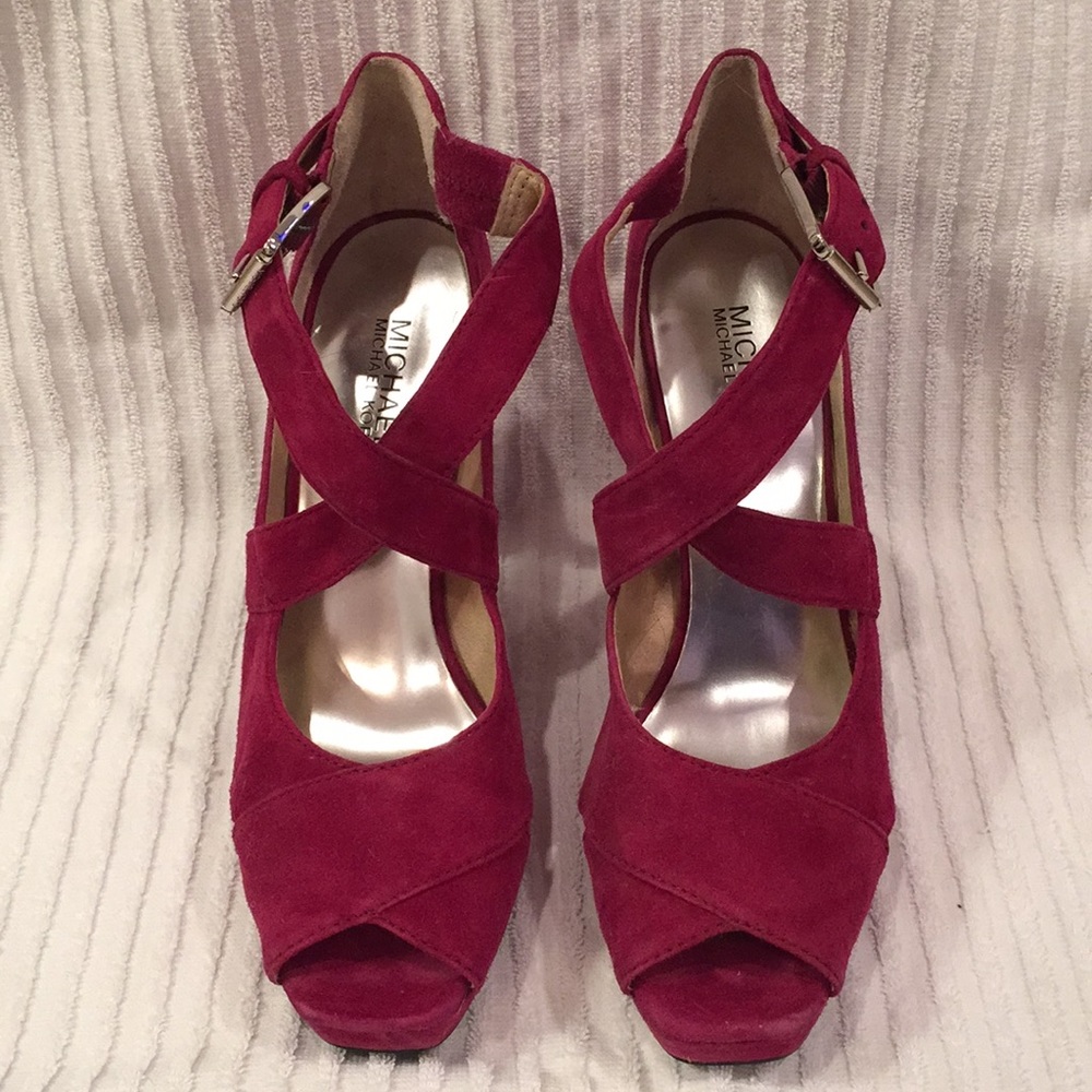 Michael by Michael Kors fuscia/plum suede sandals